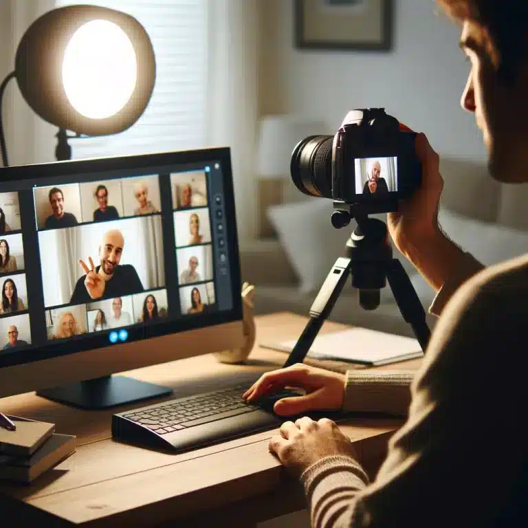 Person using video call platforms