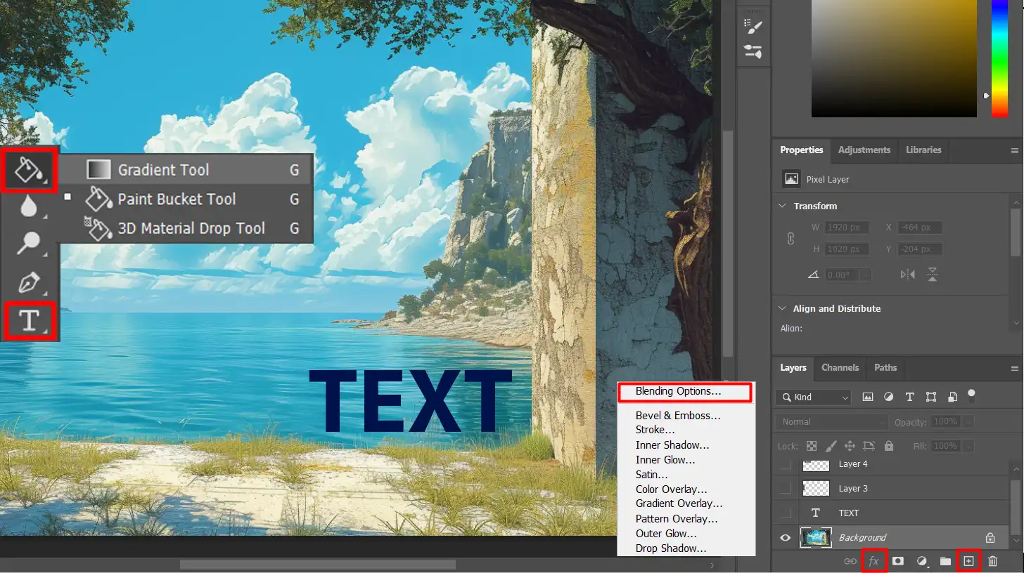 Layer management tools in Photoshop for organizing and editing multiple layers