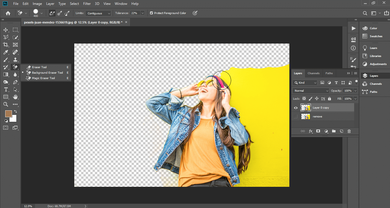 remove background in photoshop