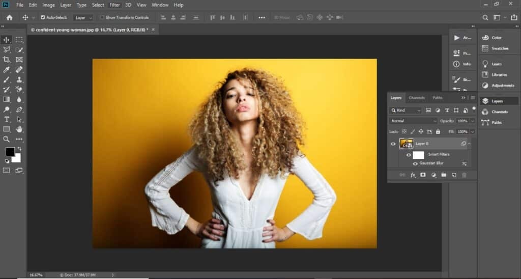 Applying Smart filter in Photoshop
