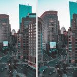 Image distortion in city landscape