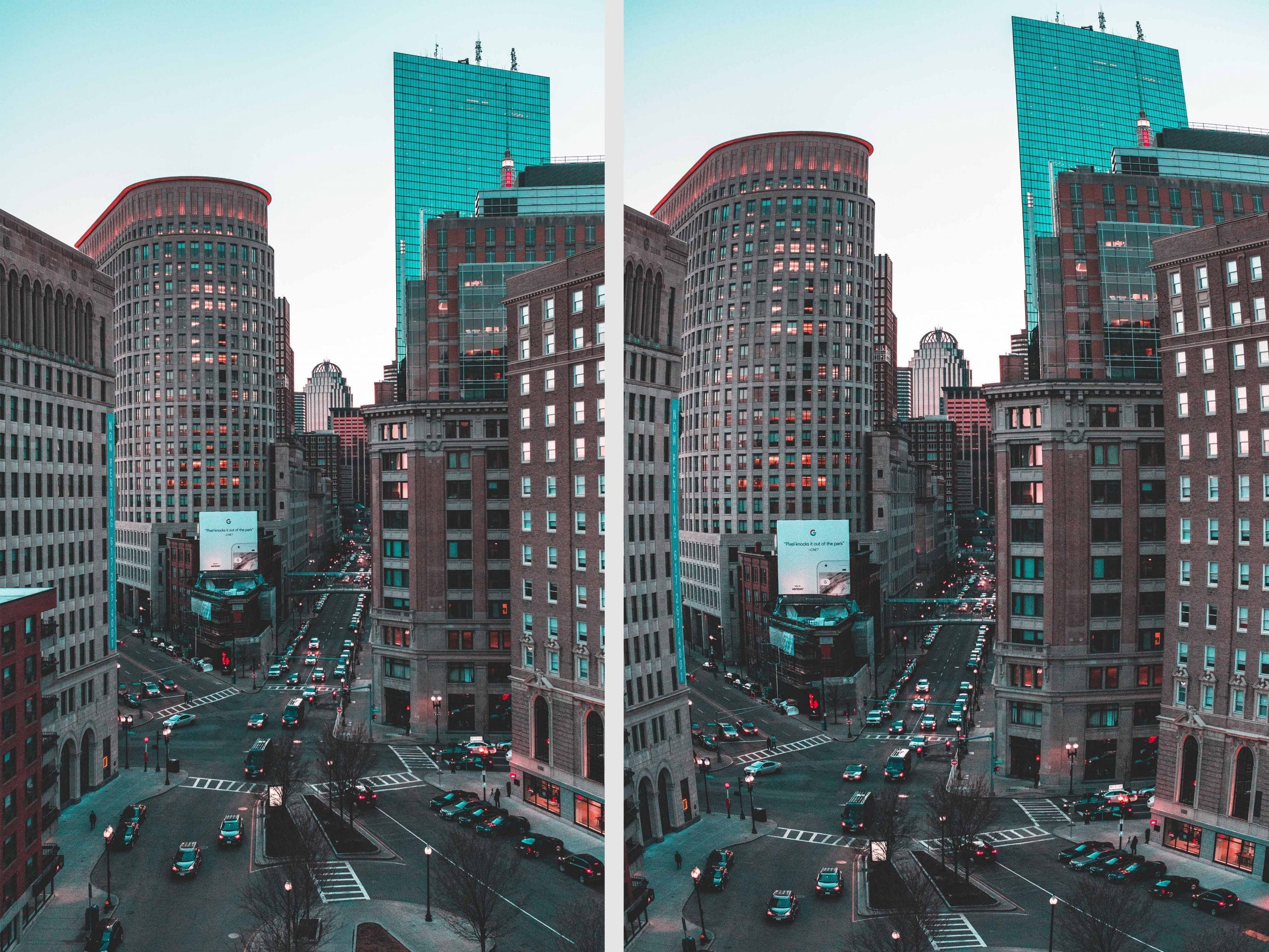 Image distortion in city landscape