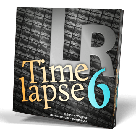 LR Time lapse 6 software box with filmstrip background and developer credits.