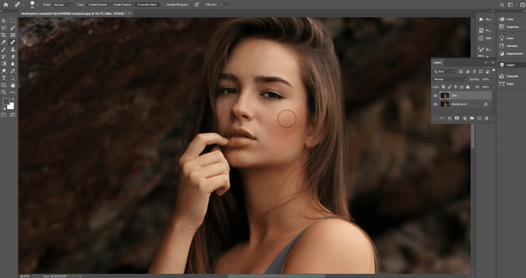 Smooth skin in Photoshop