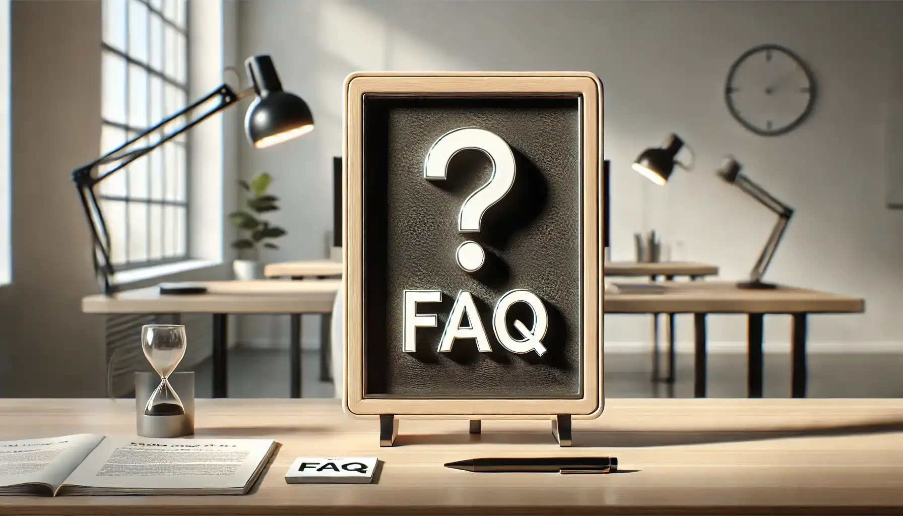 Steps to erase an element in Ps- FAQ image on a desk with question mark