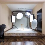 Indoor photography studio with Softbox and Umbrella Lighting