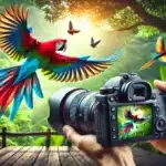 A Shooter capturing Colorful birds in various activities at a nature reserve during golden hour using Bird Photography Guide