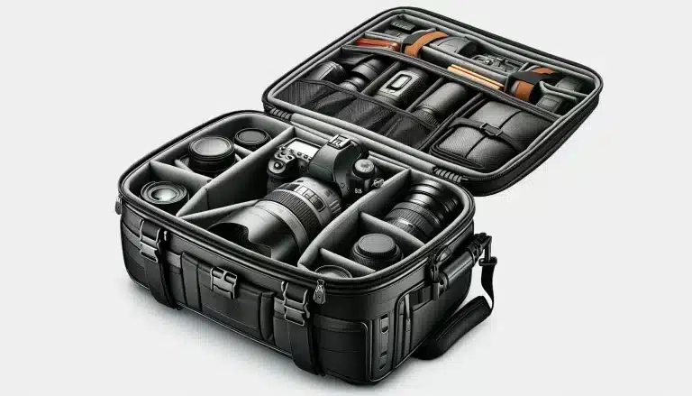 Camera bag with compartments for protection and easy transport