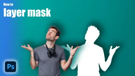 Person looking up at a silhouette created using a layer mask in Photoshop, demonstrating the technique of using layer masks.