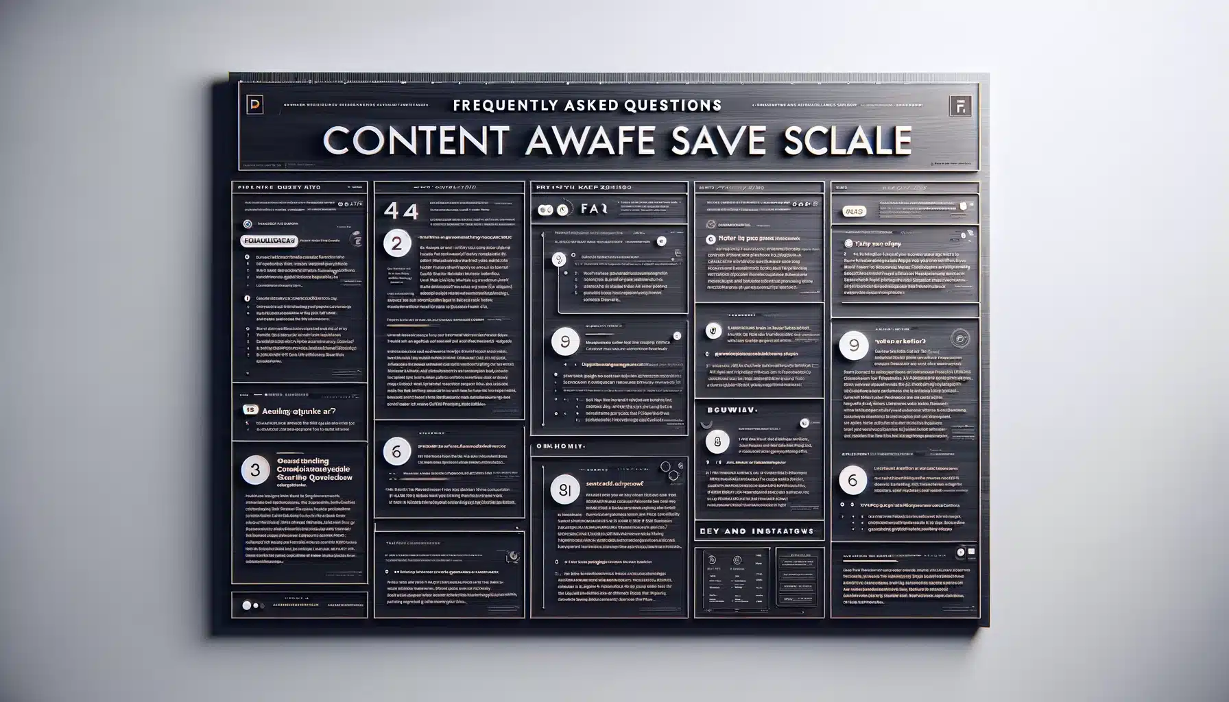 Sophisticated FAQ information board detailing Content Aware Scale features in Photoshop.