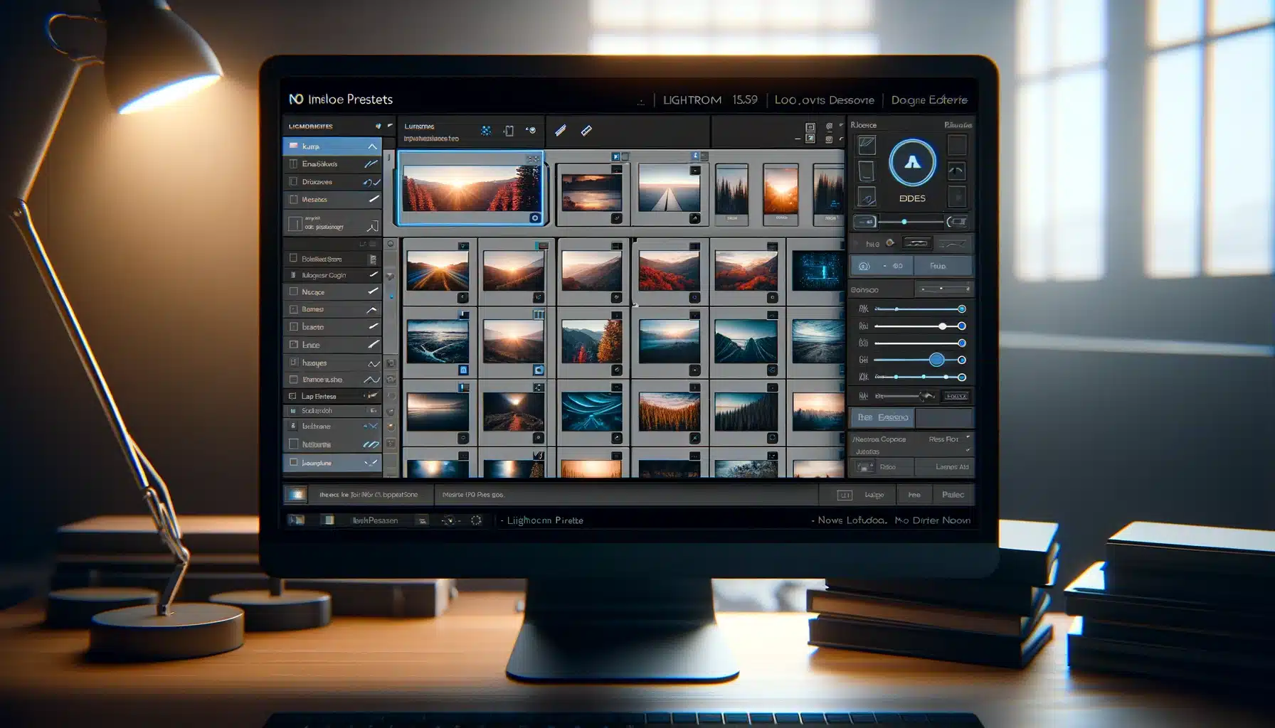 Lightroom interface showing the presets panel and installation process
