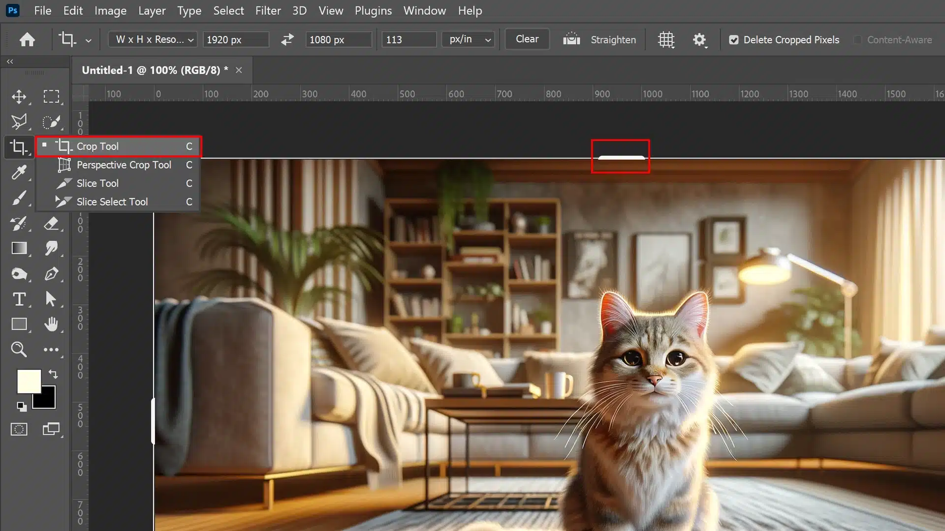 Ps crop tool selection for resizing images
