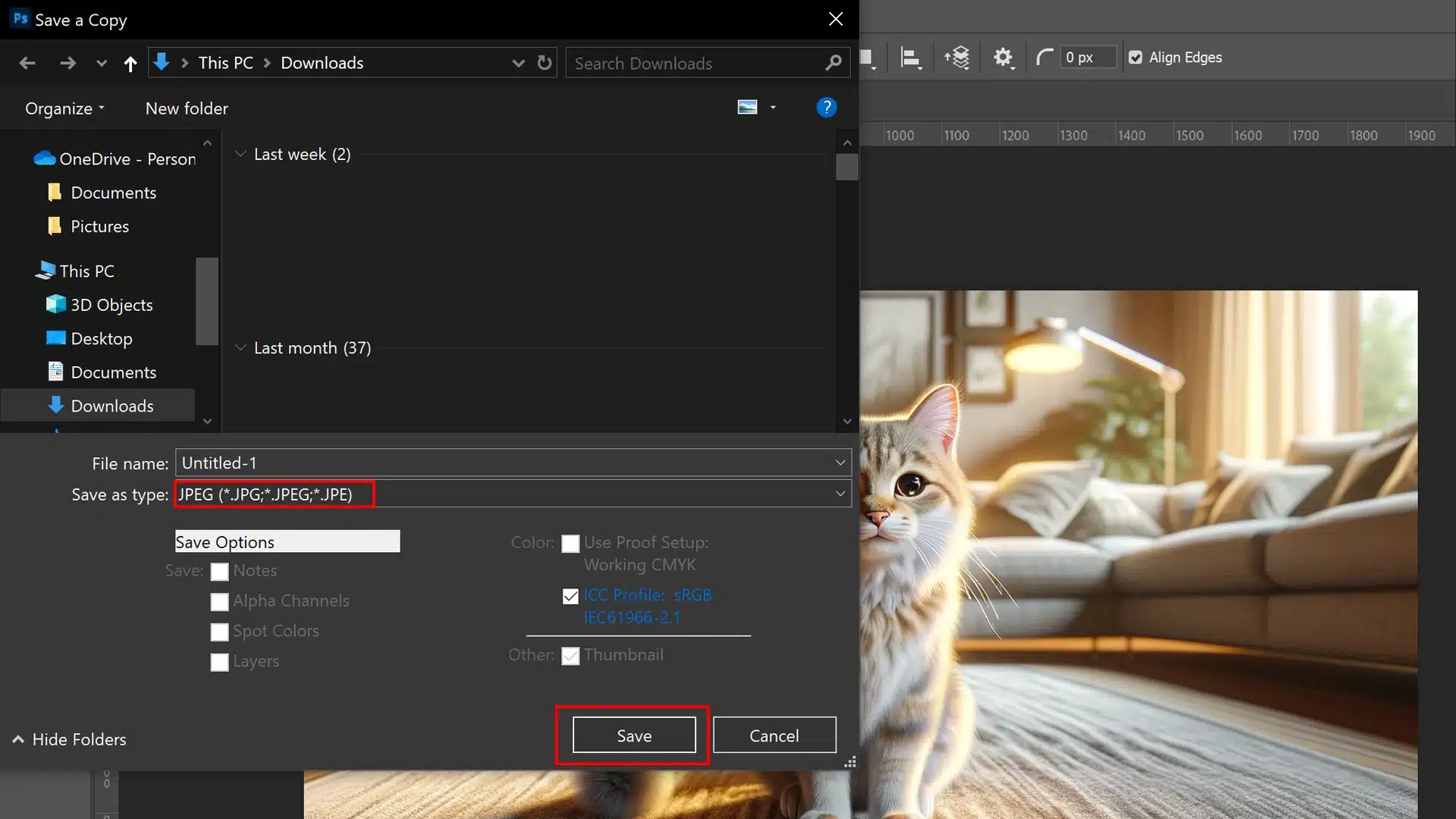 Saving and exporting resized images in Ps