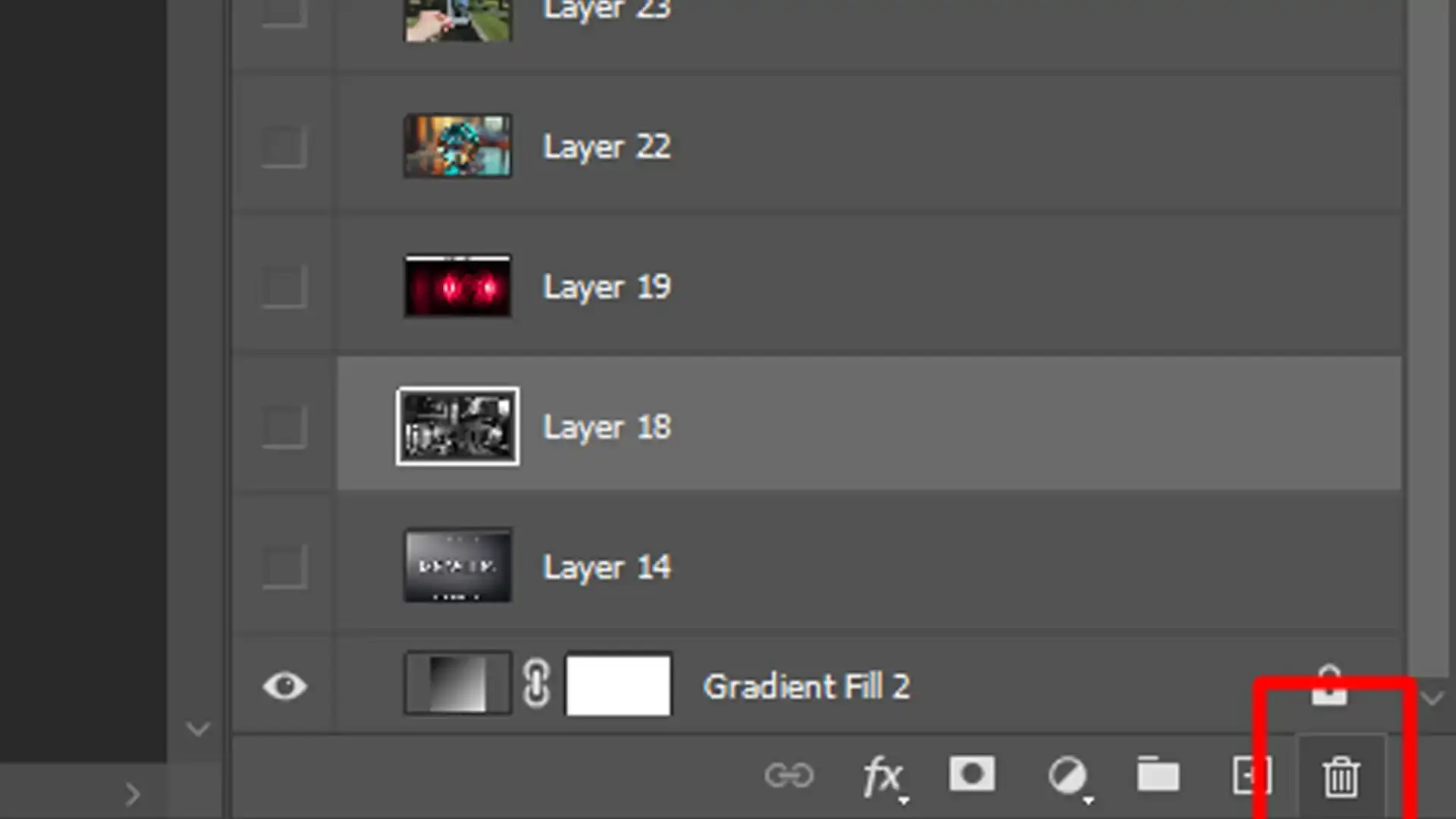 Deleting Photoshop layers