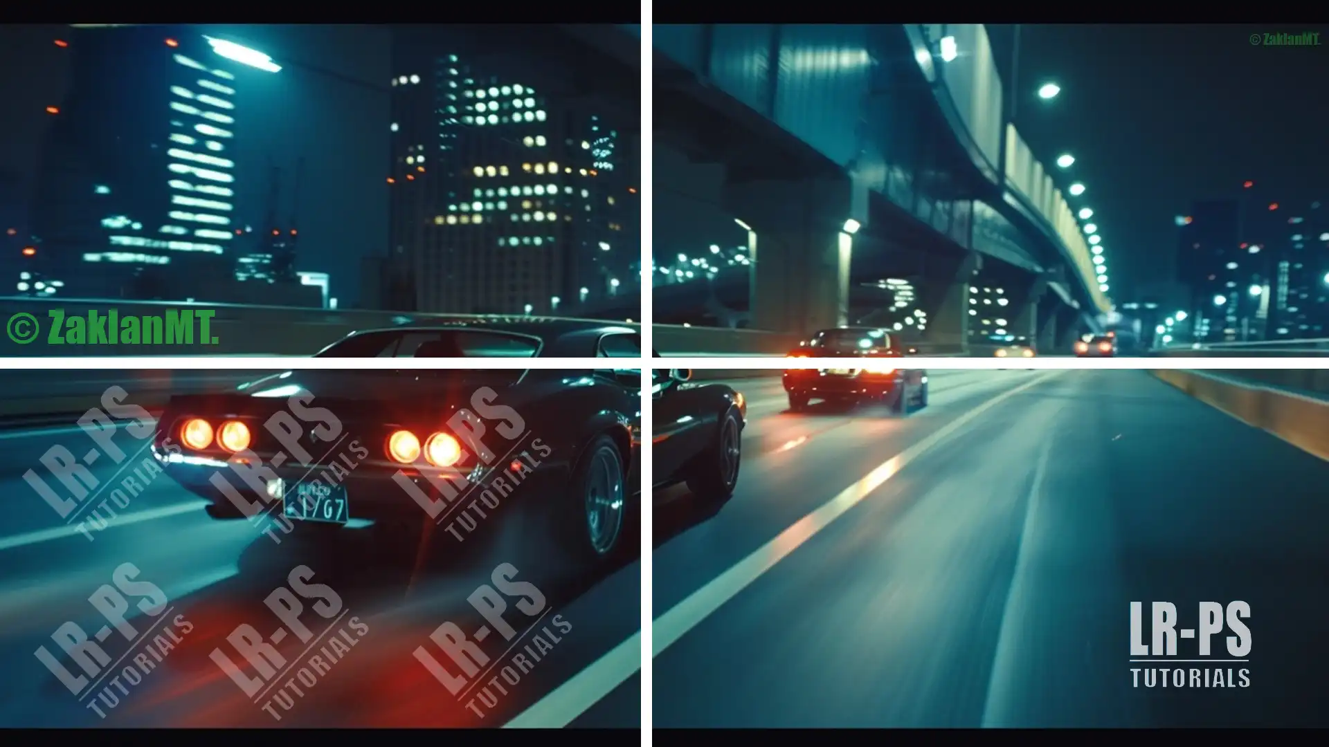 Comparison of various watermark styles on night cityscape images.