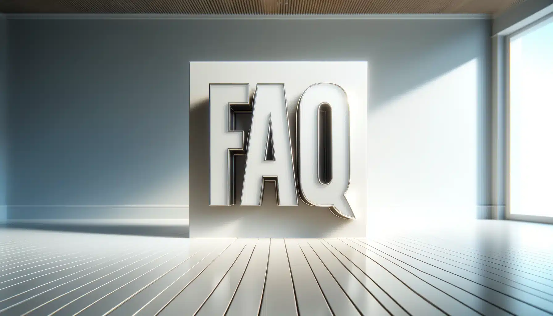 High-resolution photo with the word 'FAQ' prominently displayed in a clean and professional design