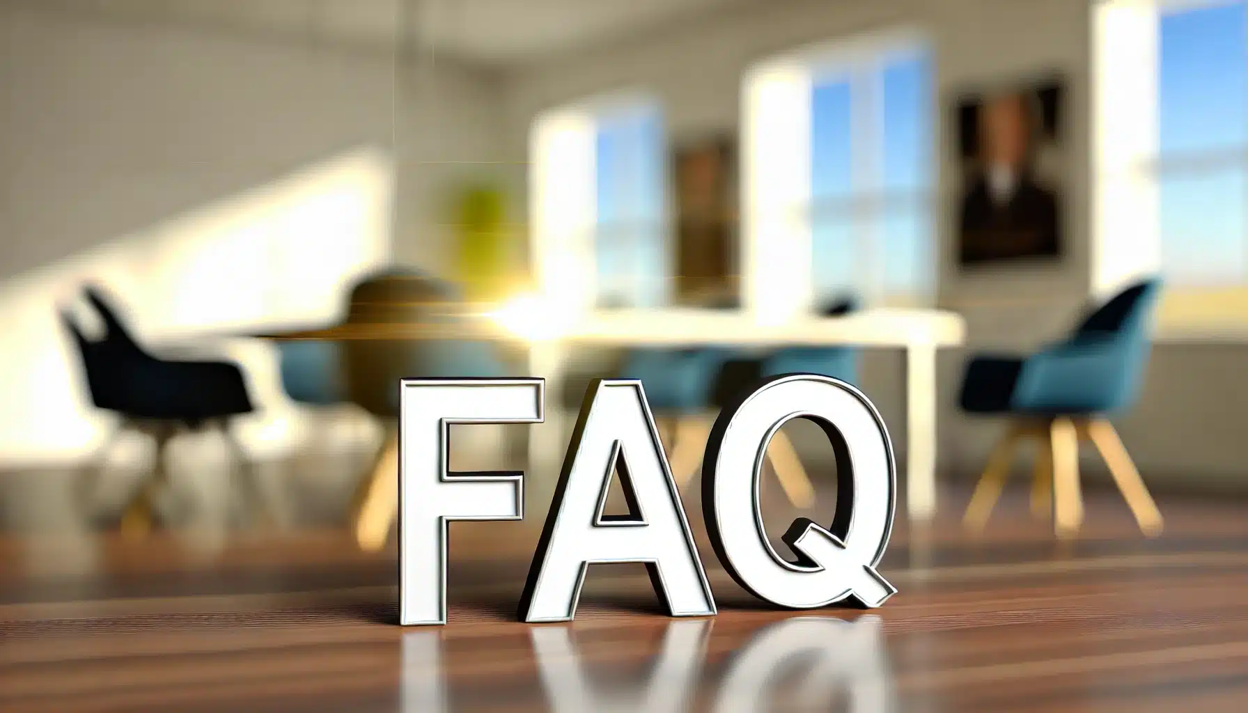 High-resolution image with the word 'FAQ' prominently displayed in a clean and professional design