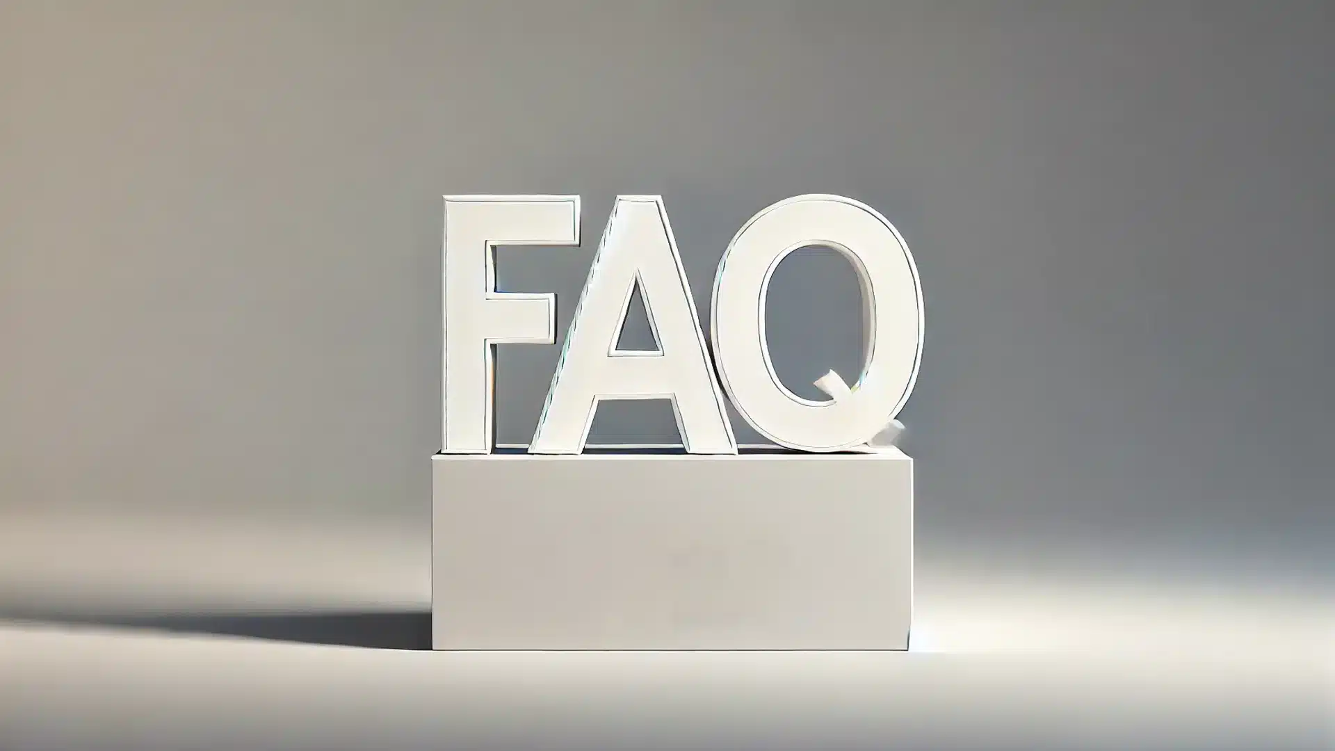 FAQ image casting a shadow in a minimalist setting, representing techniques for adding shadows in Photoshop