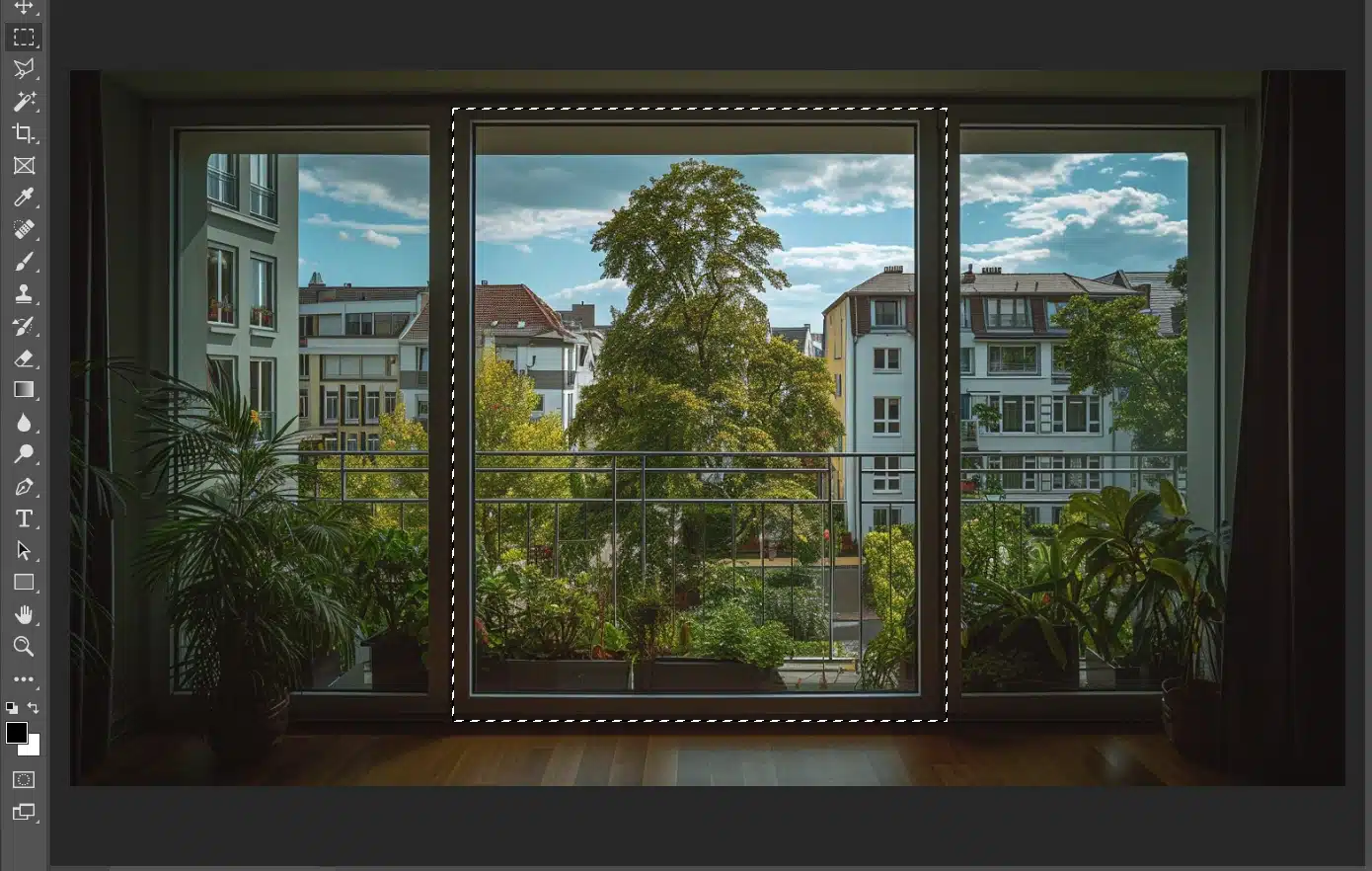 Using Smart Select tools for a window view scene