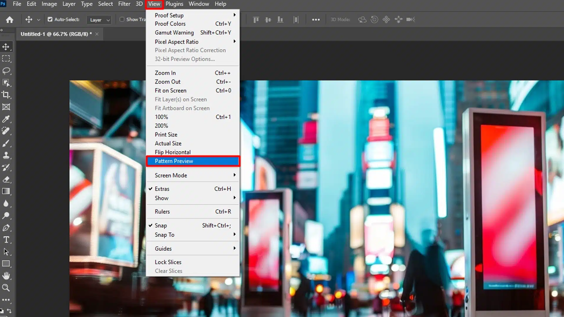 Activating the preview tool in Adobe