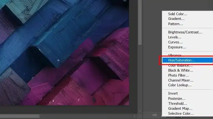 Adobe interface with colorful blocks and layer menu