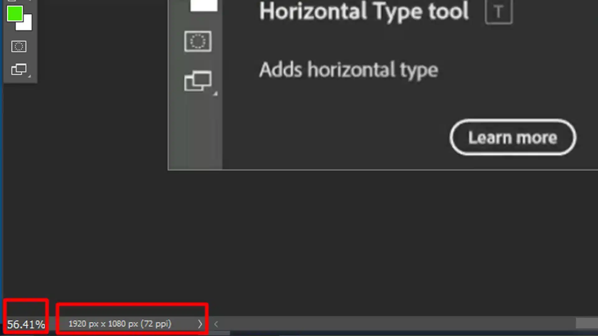 Close-up of a design software screen showing zoom at 56.41% and resolution at 1920x1080