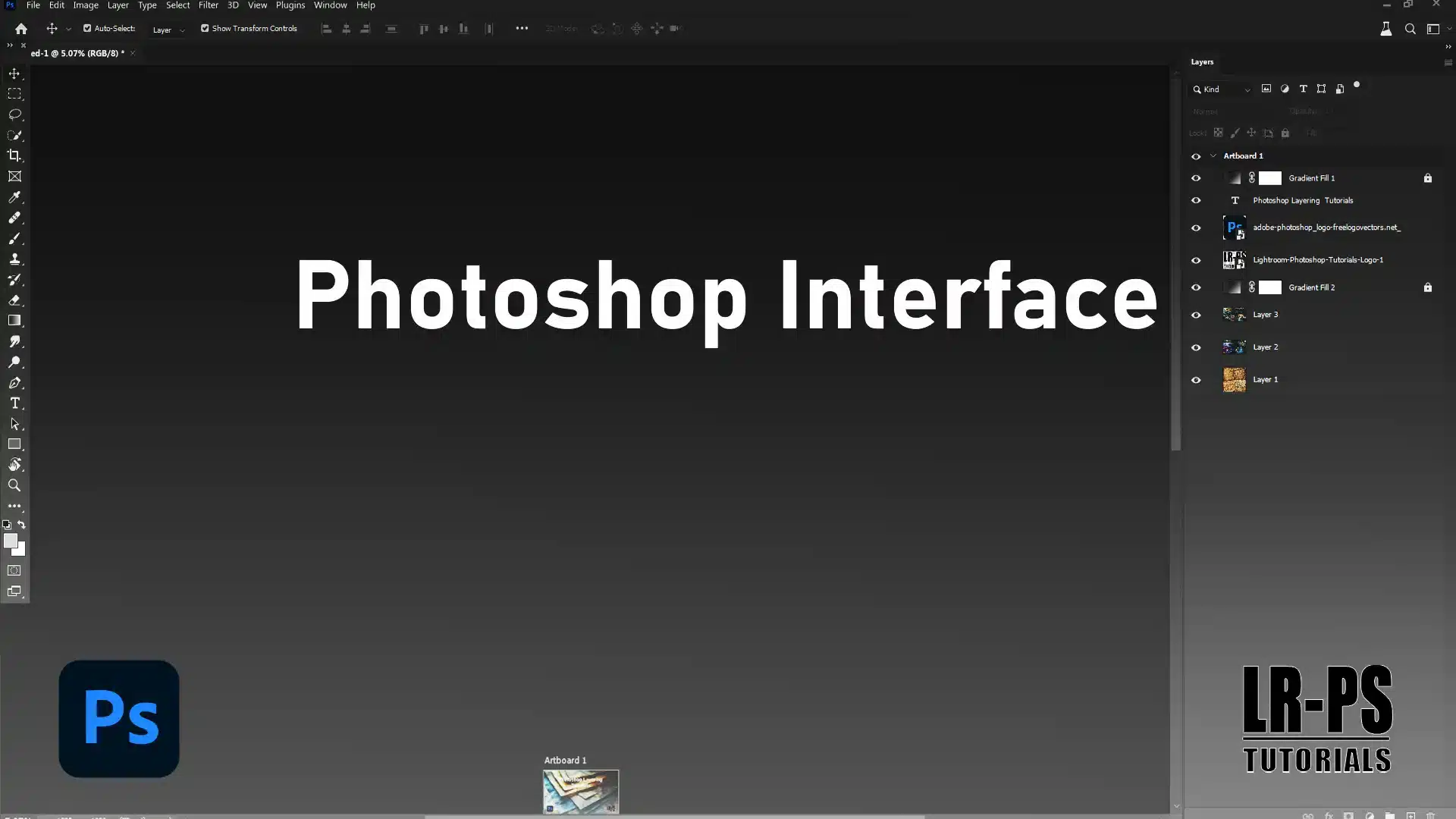 Photoshop interface overview in Adobe Photoshop workspace