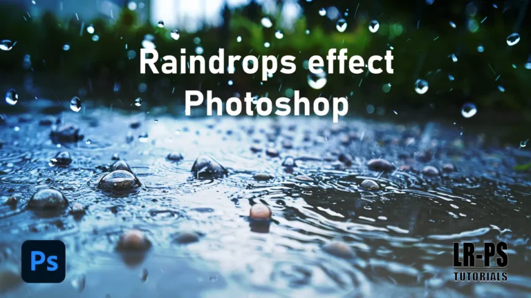 Close-up of raindrops effect created in Photoshop