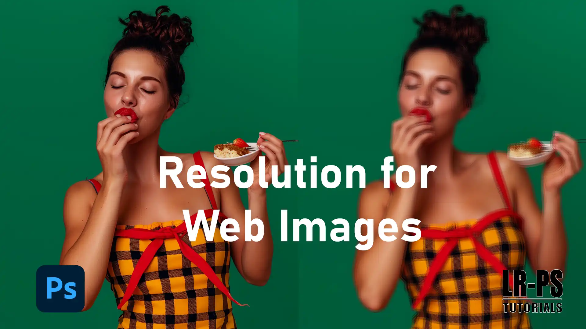 Comparison of image resolution for web images in Photoshop tutorial