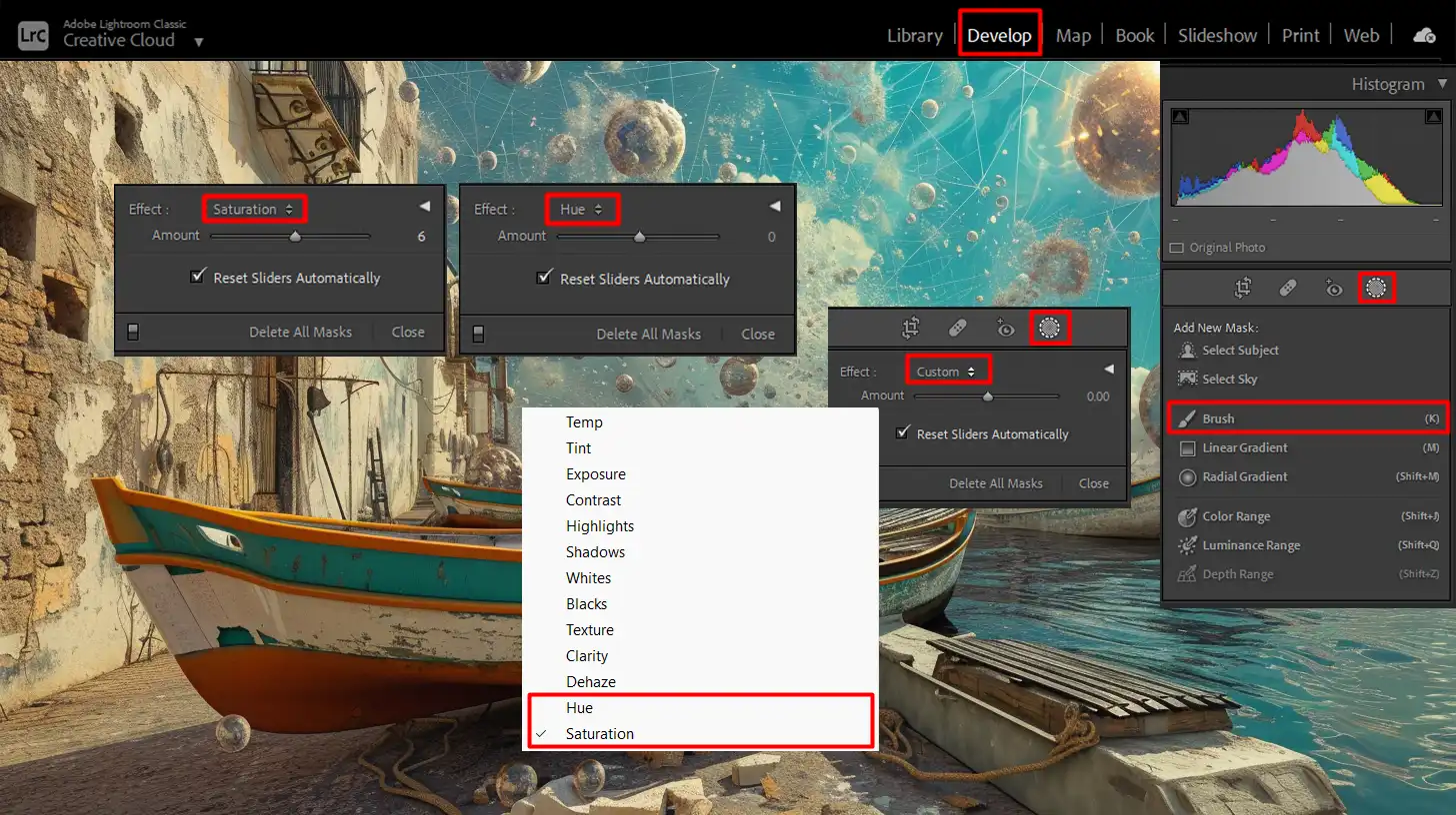 Overview of LR's basic tools for colour modification