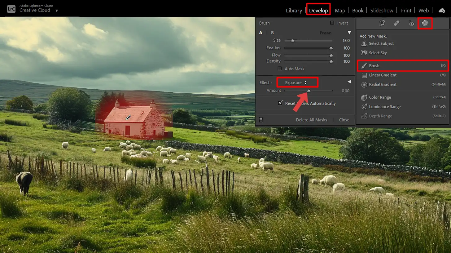 Using blending modes in LR to enhance lighten and darken effects with brightness settings