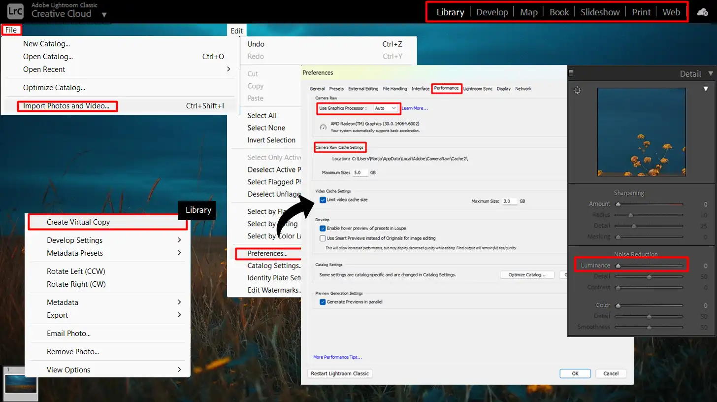 A visual representation highlighting key differences between two retouching softwares