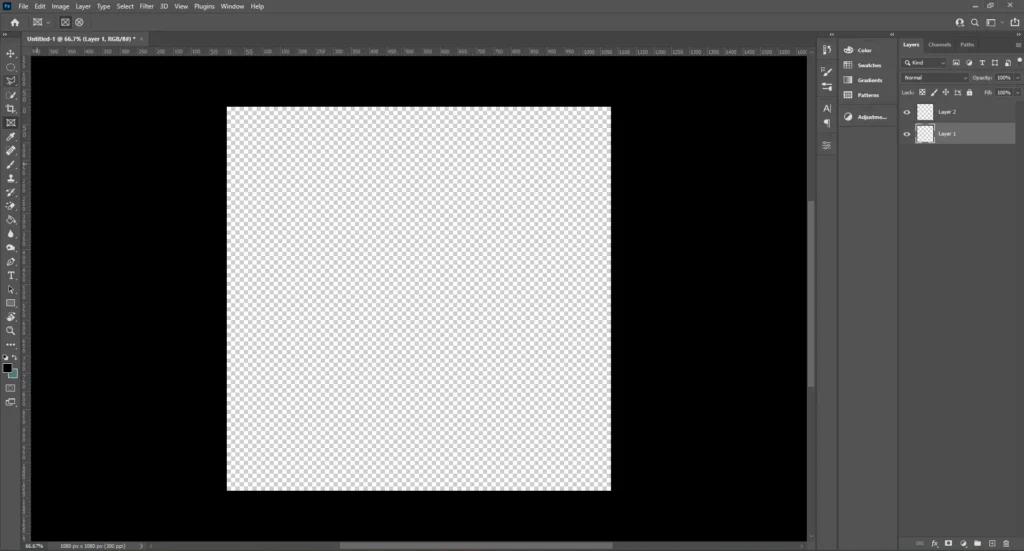 Adobe Photoshop interface highlighting the Tool with a tooltip explaining it creates placeholder frames for images.