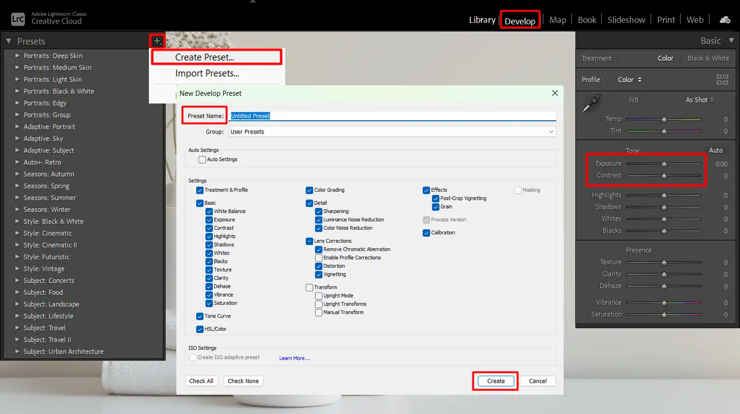 Creating custom HDR presets in Lightroom for personalized editing