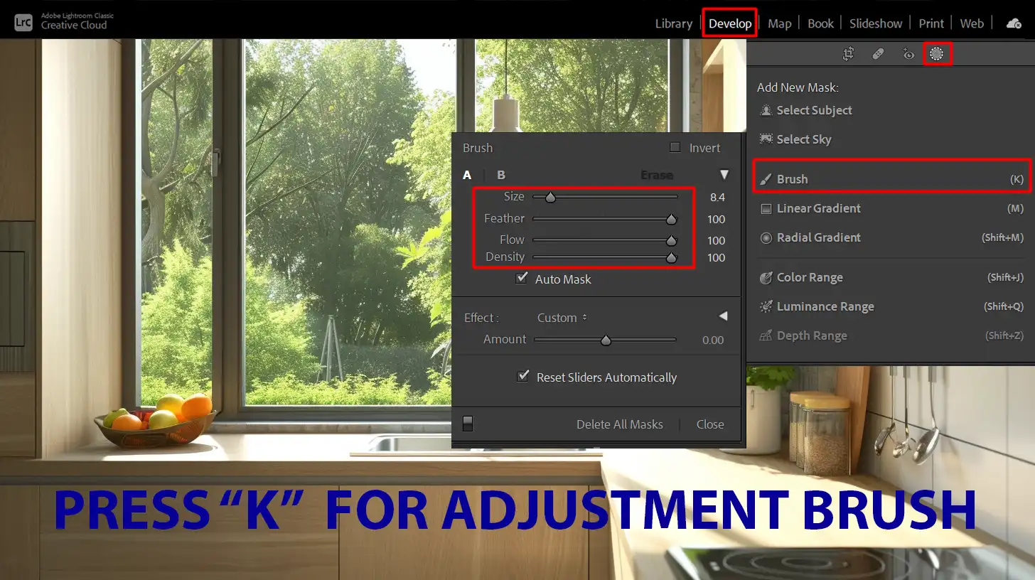 Adjustment Brush Tool settings in Lightroom