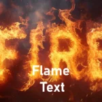 Flame text effect created in Photoshop,