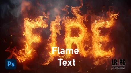 Flame text effect created in Photoshop,