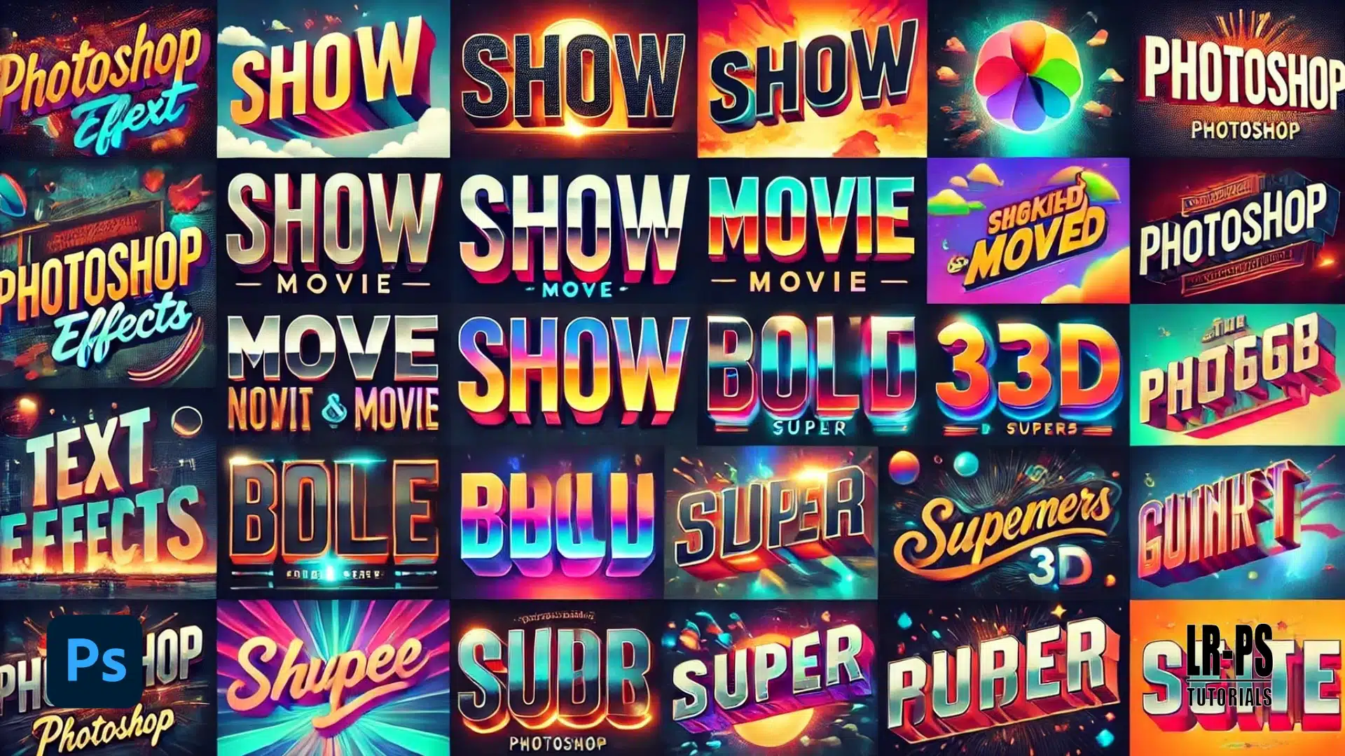 text effects created in Photoshop