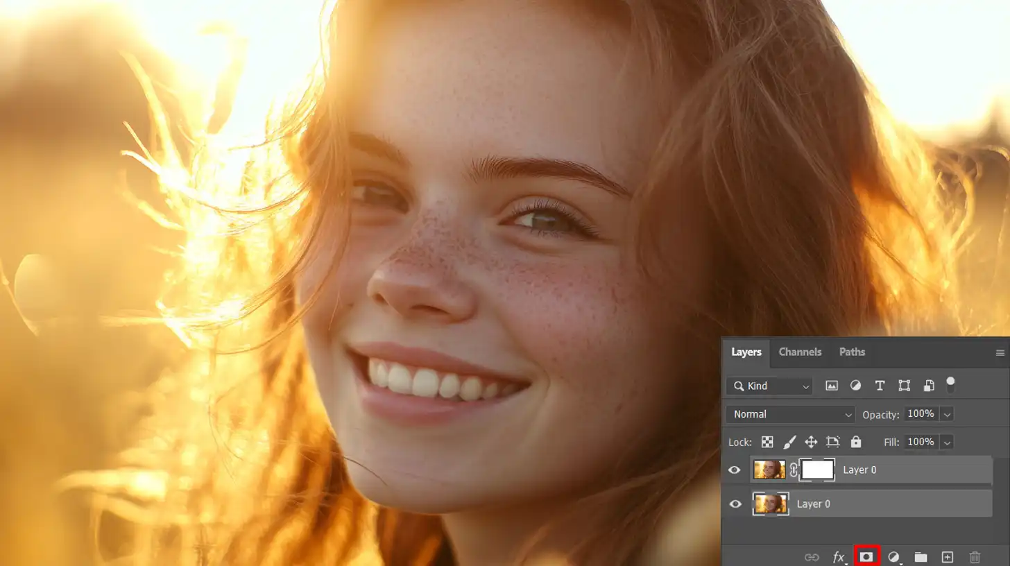 Adding a layer mask in Ps for controlled refining
