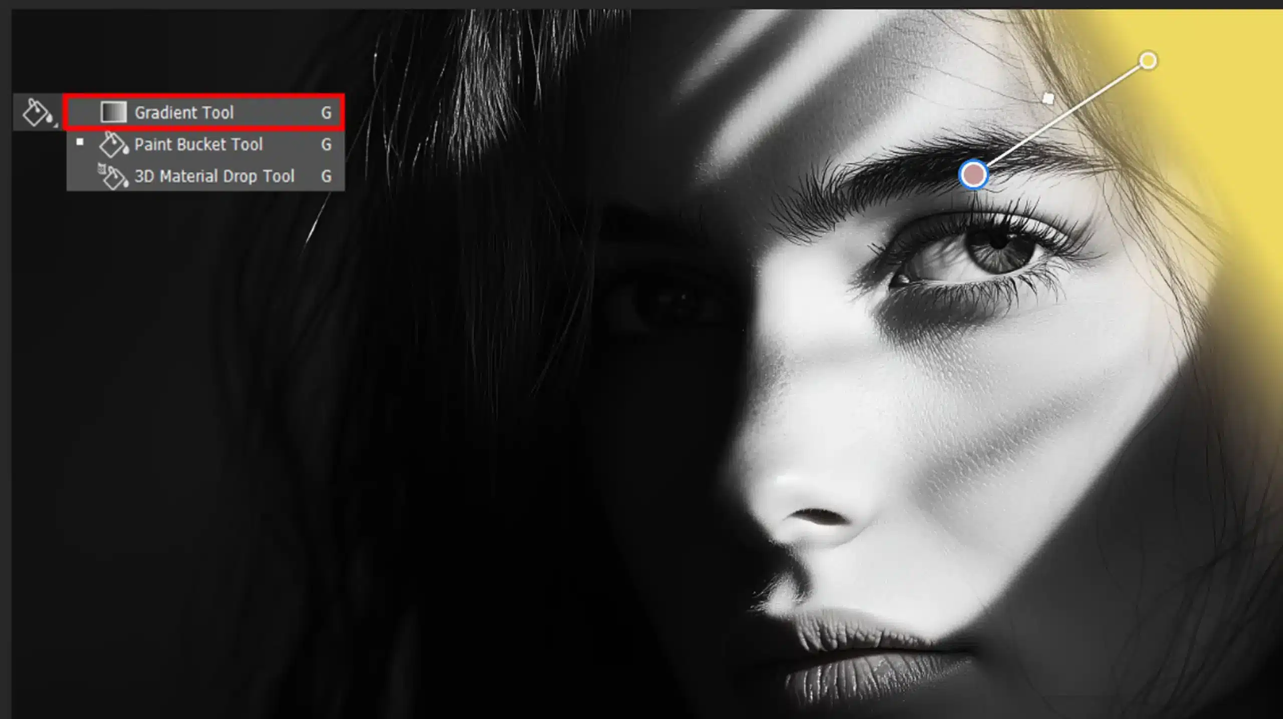 Gradient Tool in Photoshop interface