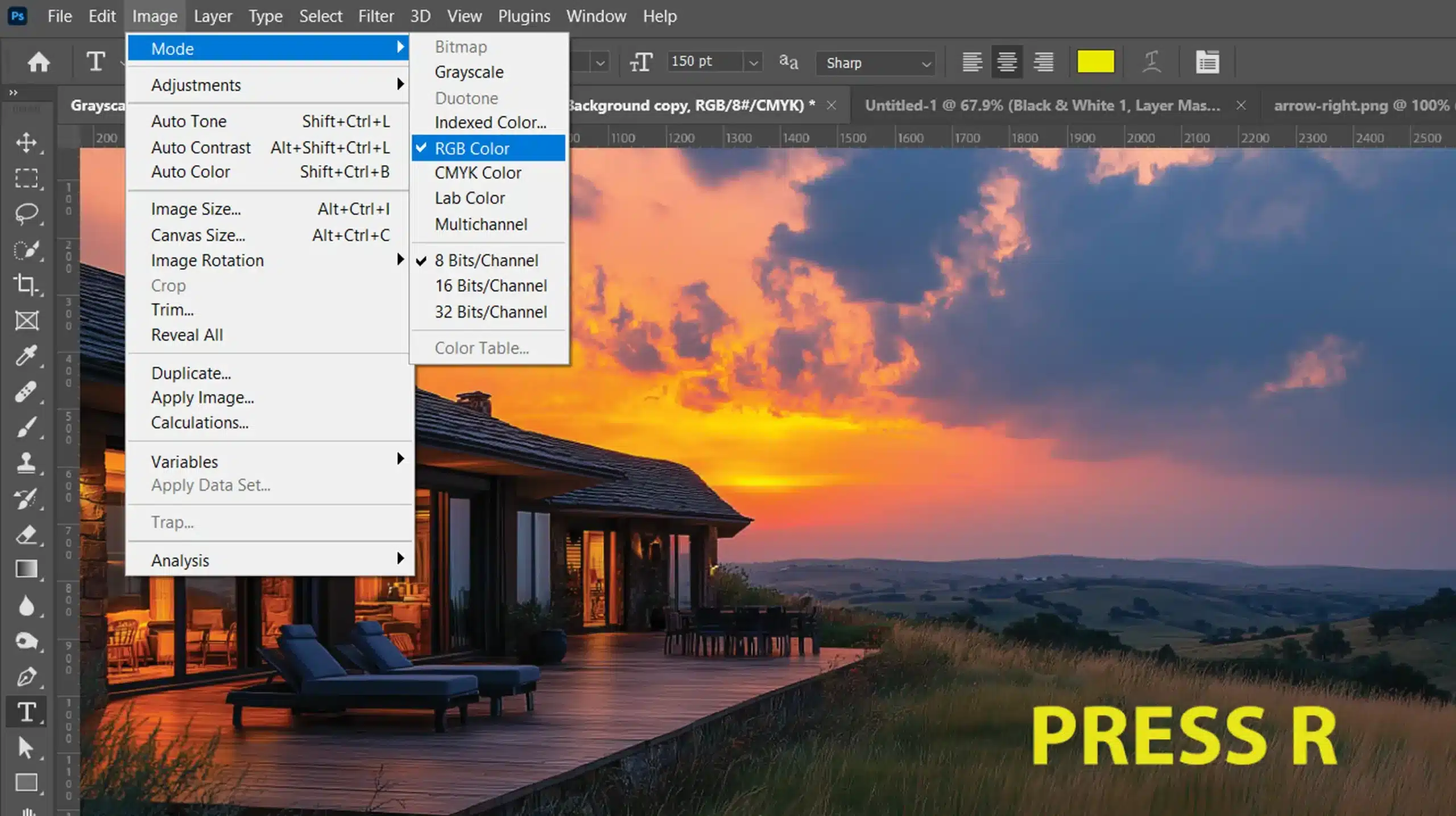 Reverting image back to RGB color mode in Photoshop