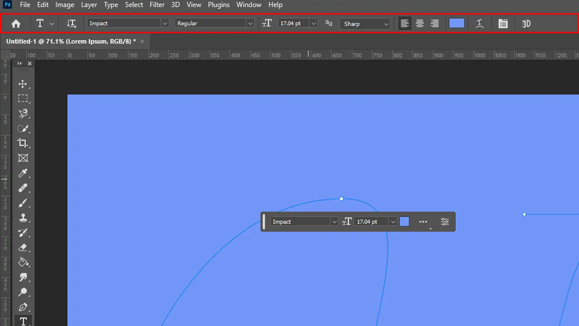 Software interface with options for changing font, size, and style for contents in a project.