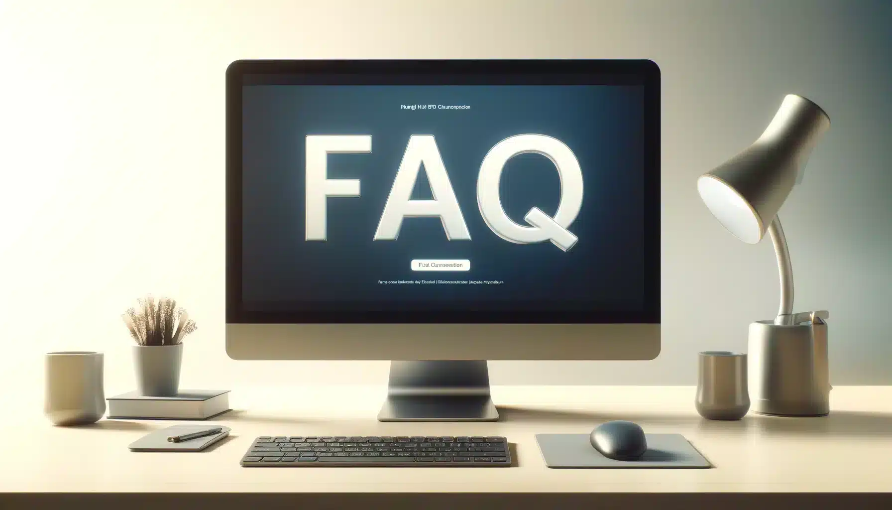 'FAQ' prominently displayed on the screen, indicating a focus on frequently asked questions.