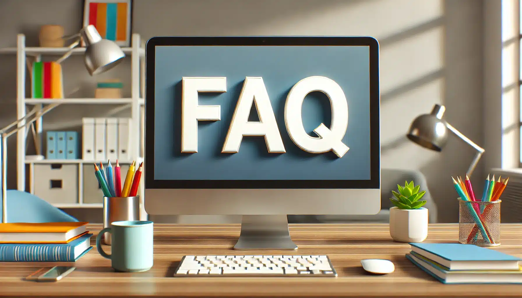 FAQ on Photoshop Elements vs Lightroom displayed on a computer screen in a modern workspace.