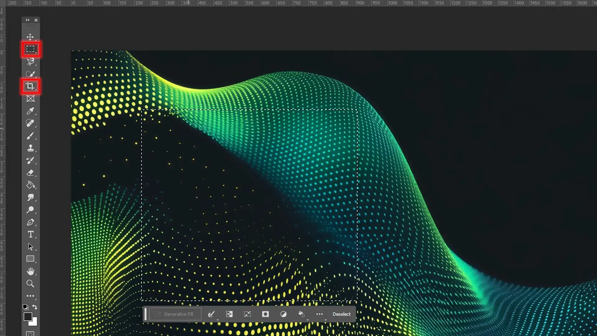 Selection and cropping tools highlighted, illustrating how to select and crop parts of an image.