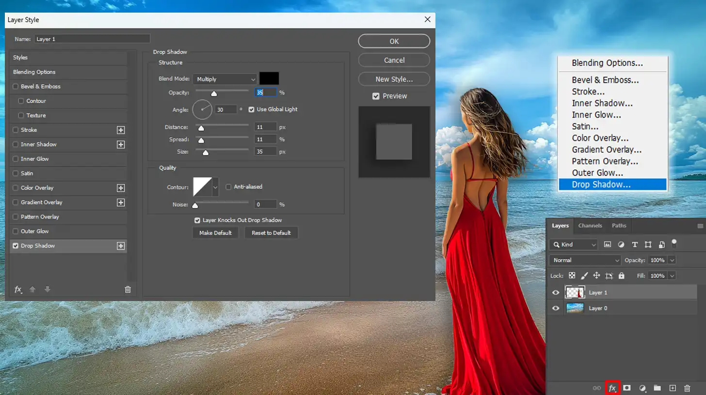 Using blending techniques in Ps for seamless image integration