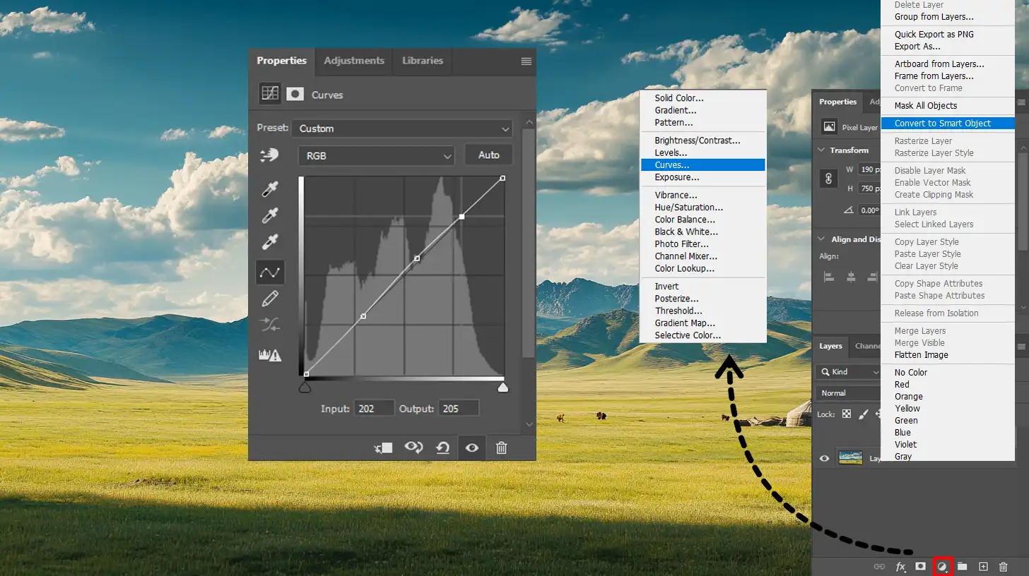 Adjusting the Curves tool in Photoshop for better dynamic range in images