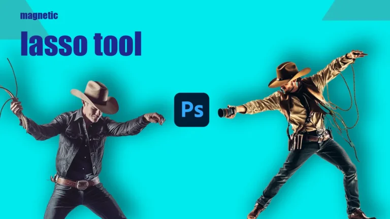 Two cowboys using lassos, symbolizing the Magnetic Lasso Tool in Photoshop.