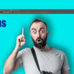 Man pointing up with a surprised expression, highlighting the Options Bar in Photoshop interface.