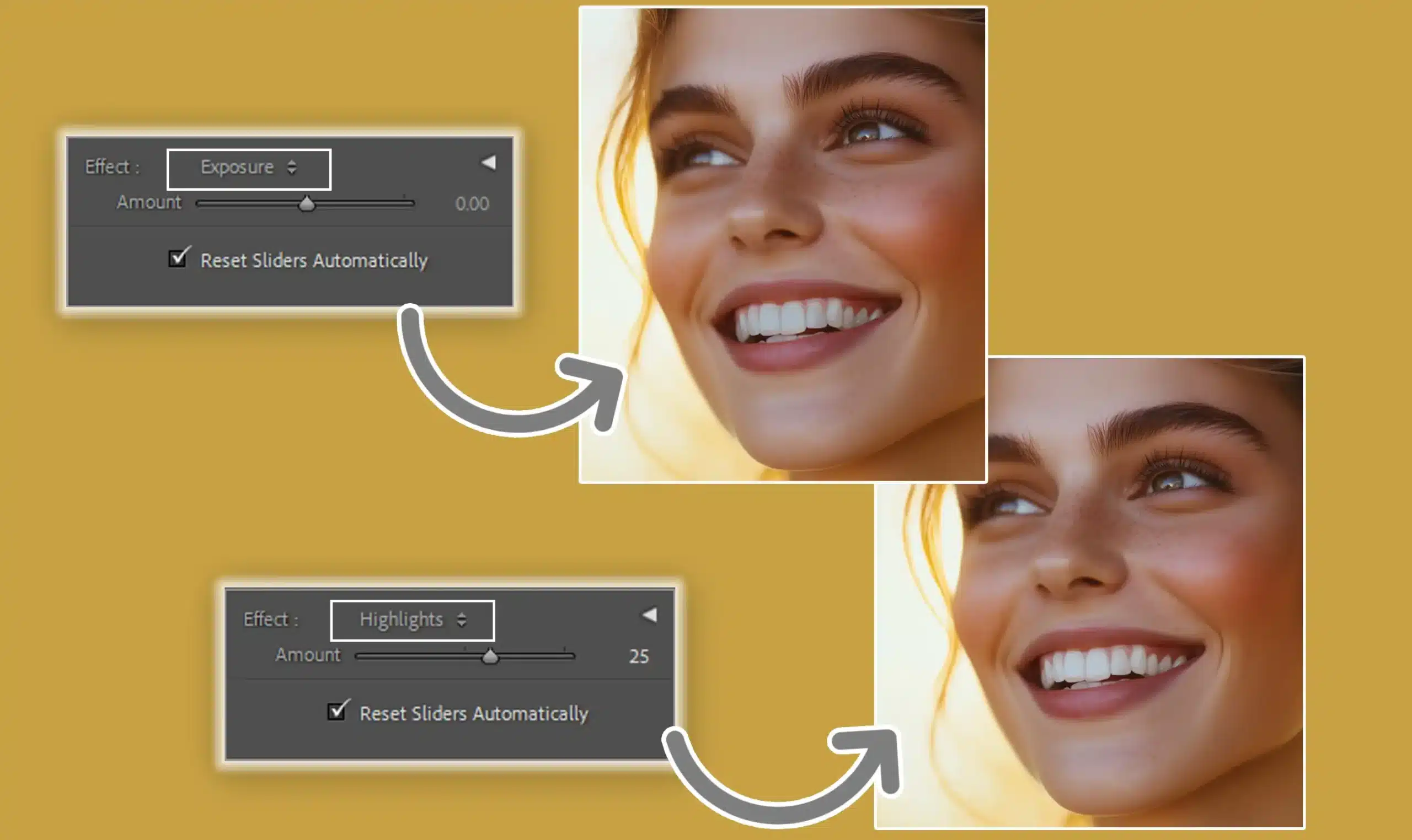 Fine-tuning brush settings in Lightroom for teeth whitening